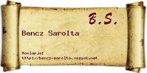 Bencz Sarolta névjegykártya